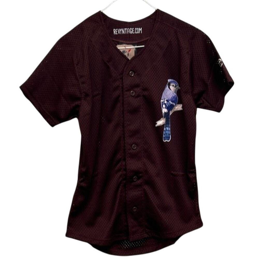 Hand Printed New Tag Team Uniform Youth Medium Button Down Baseball Mesh Jersey